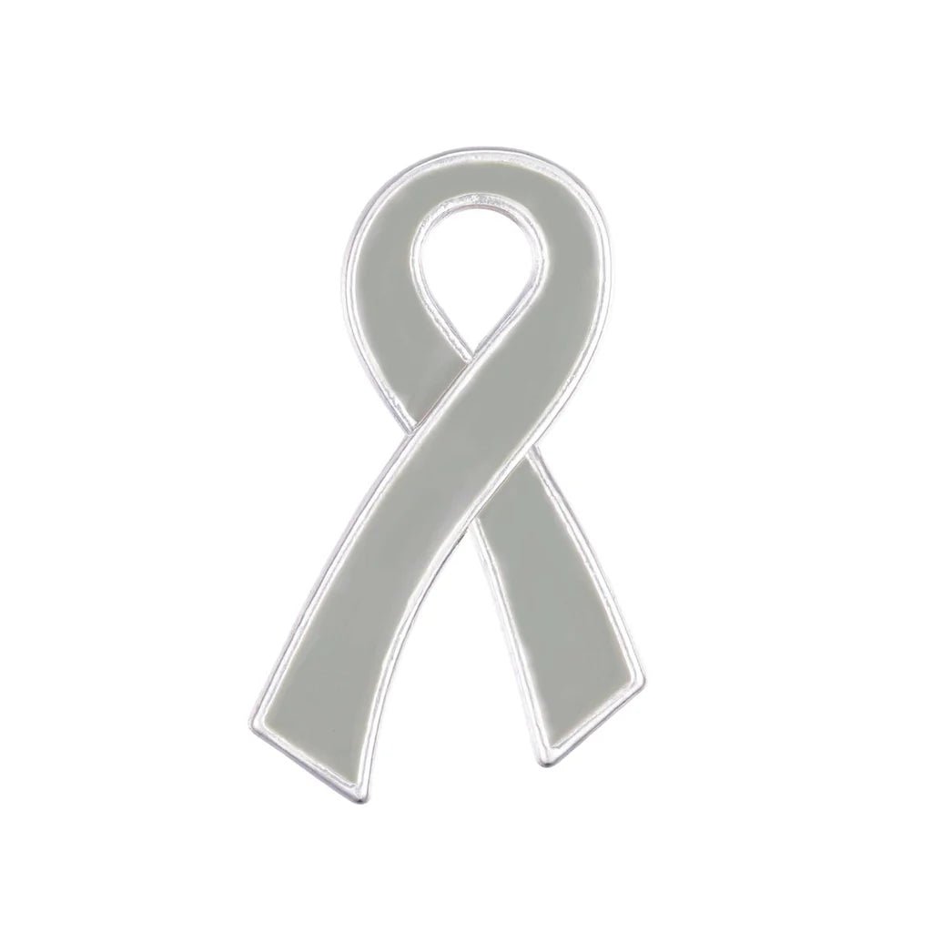 25 Gray Ribbon Awareness Pins (25 Pins) - Fundraising For A Cause