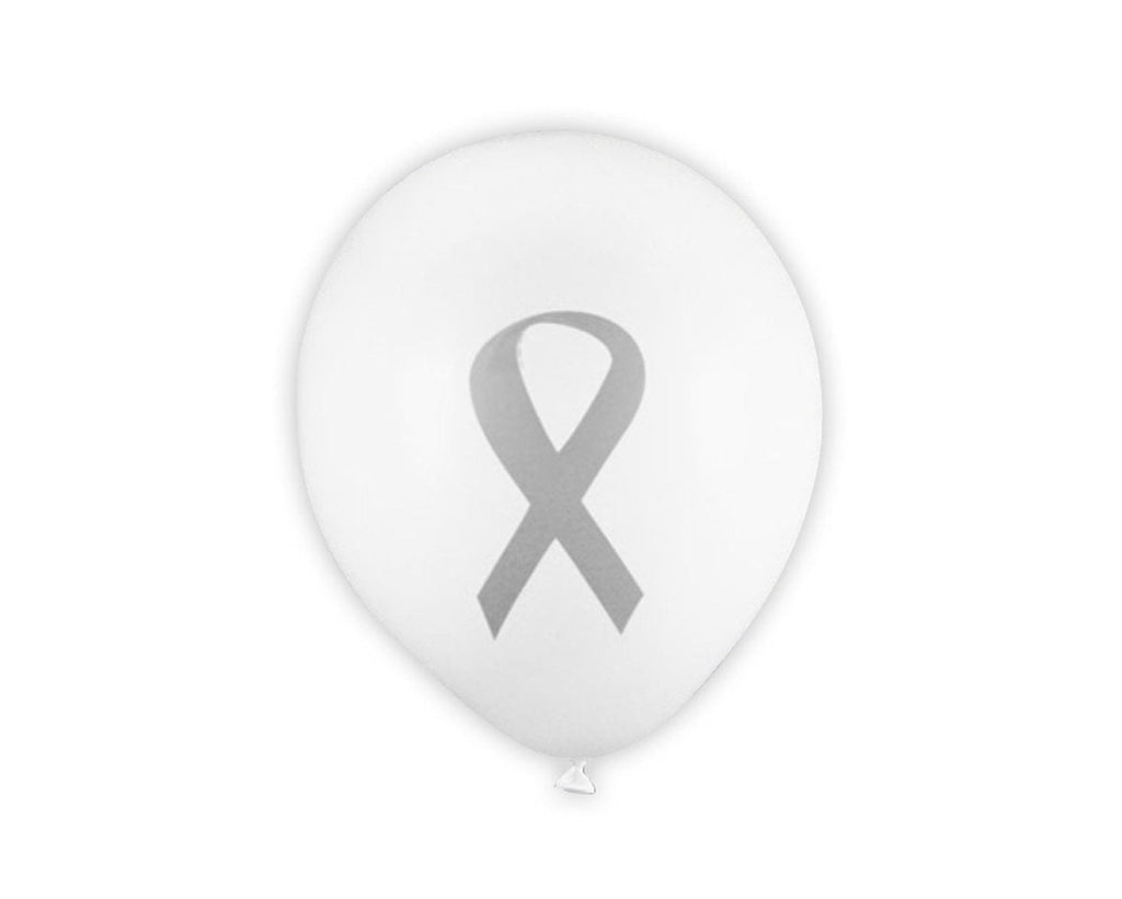 25 Gray Ribbon Balloons - Fundraising For A Cause