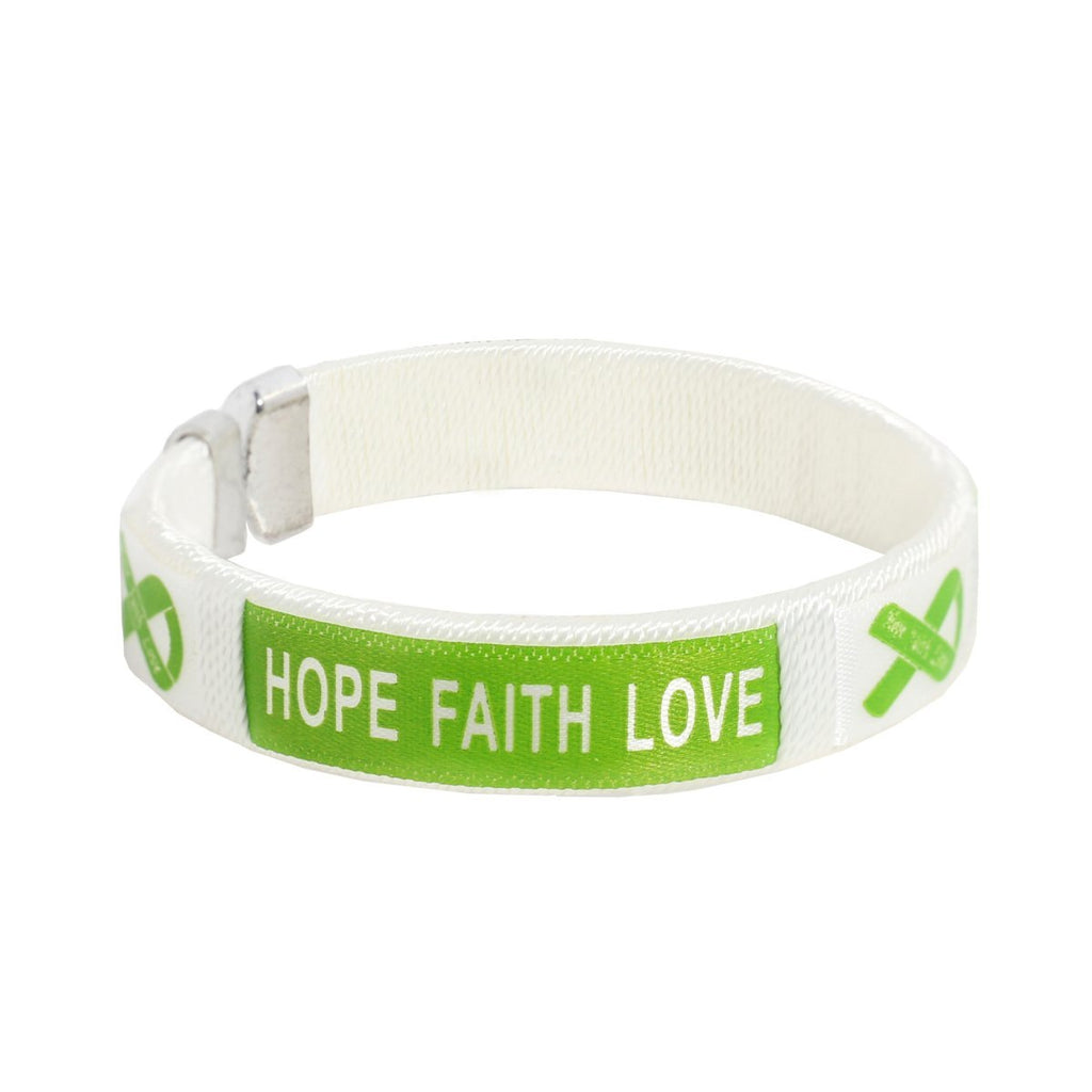 25 Hope Lime Green Ribbon Bangle Bracelets - Fundraising For A Cause