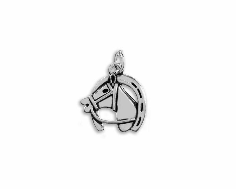 25 Horse Head In A Horseshoe Charms - Fundraising For A Cause