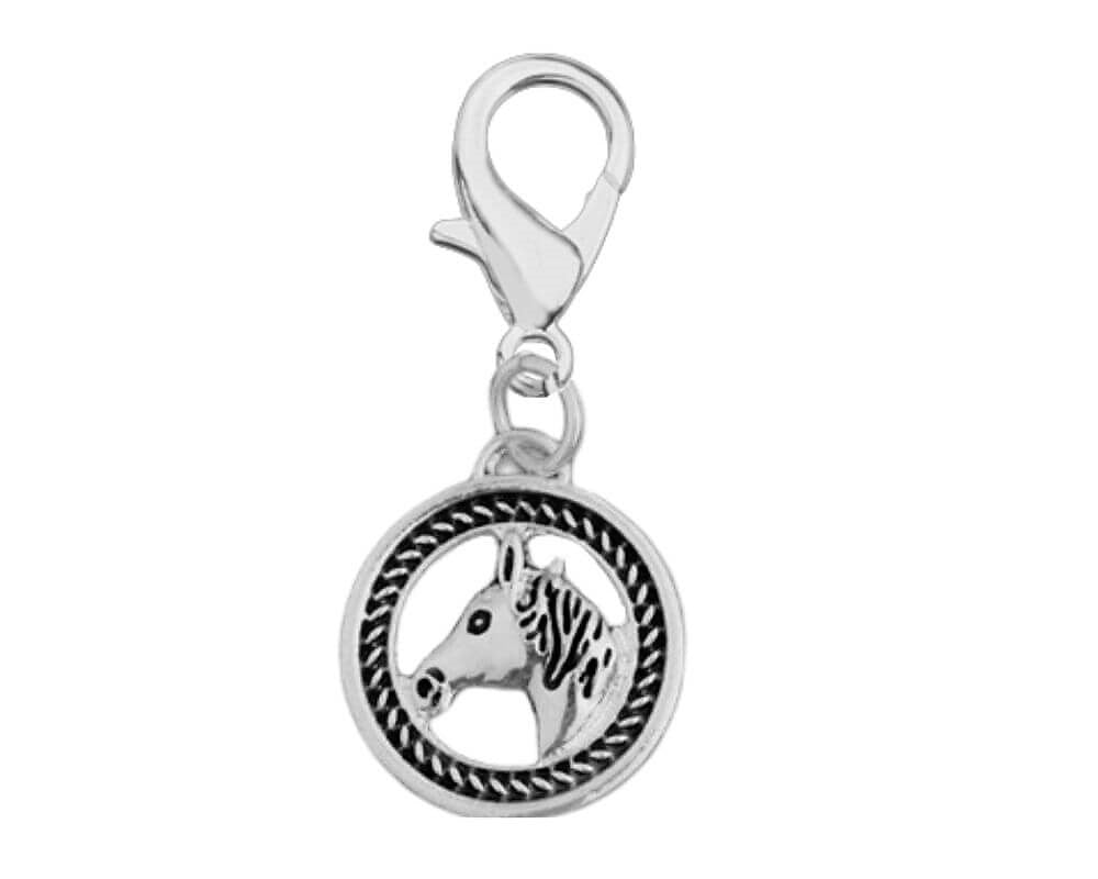 25 Horse Head in Circle Hanging Charms - Fundraising For A Cause