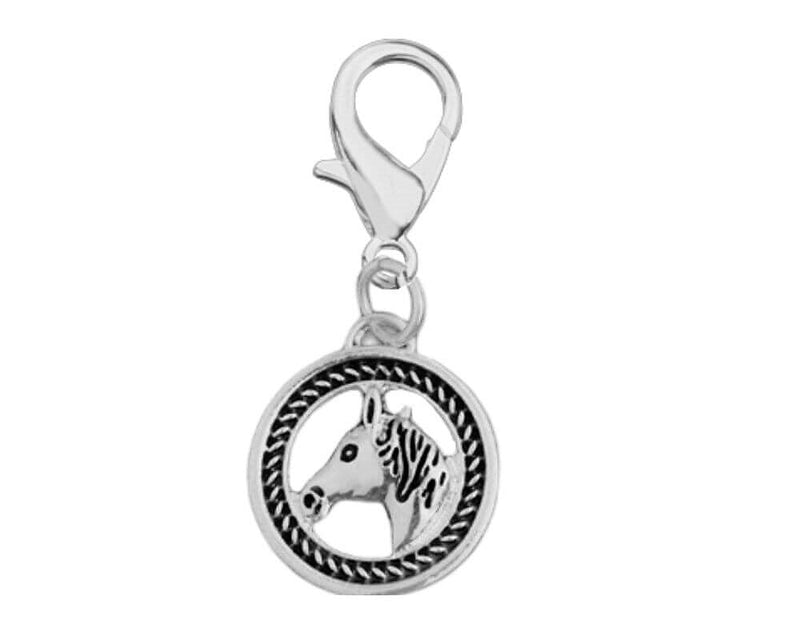 25 Horse Head in Circle Hanging Charms - Fundraising For A Cause