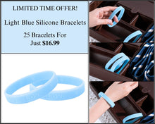 Load image into Gallery viewer, 25 Light Blue Silicone Bracelets - $16.99 - Fundraising For A Cause