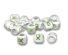 Load image into Gallery viewer, 25 Lime Green Ribbon Barrel Charms - Fundraising For A Cause