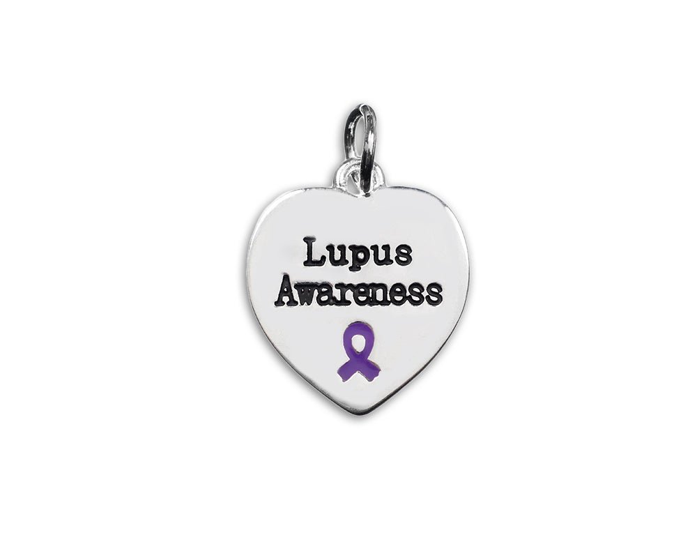 25 Lupus Awareness Heart Charms - Fundraising For A Cause