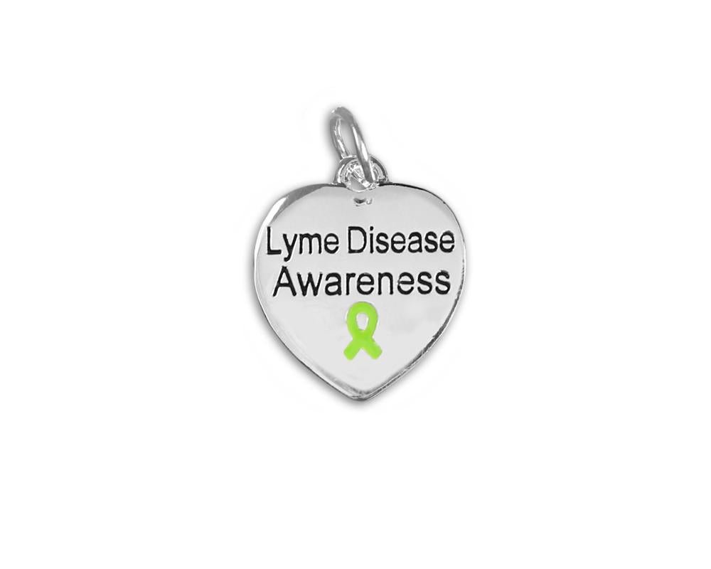 25 Lyme Disease Awareness Heart Charms - Fundraising For A Cause