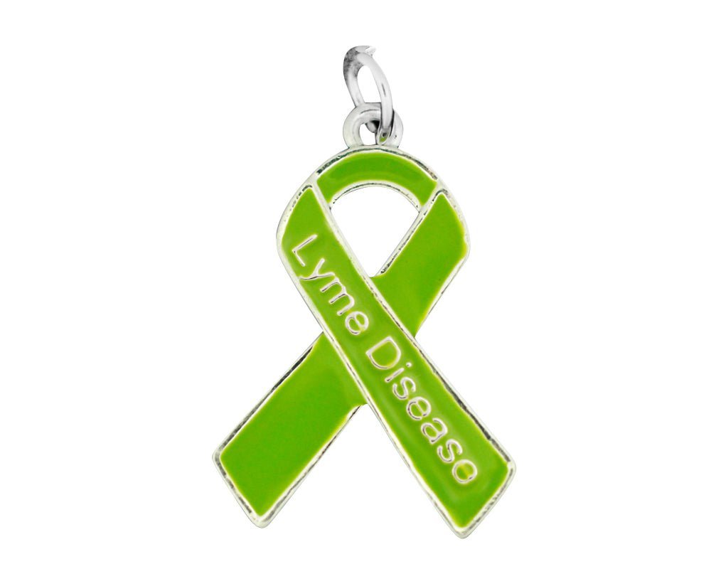 25 Lyme Disease Lime Green Ribbon Charms - Fundraising For A Cause