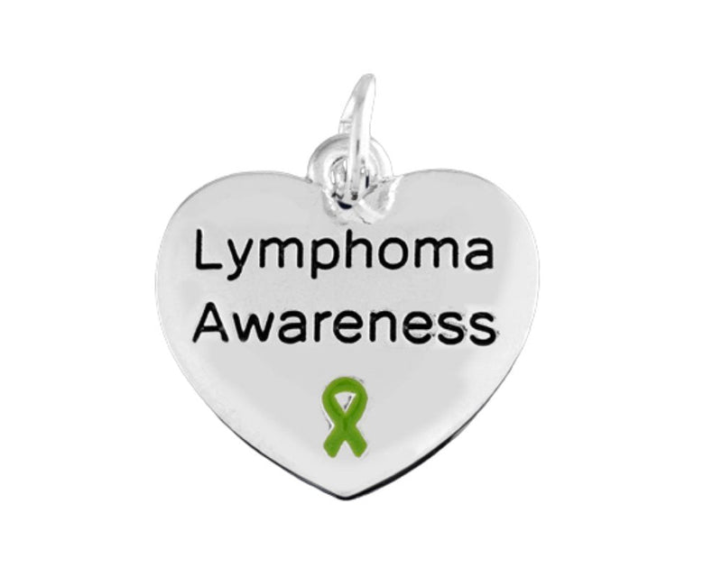 25 Lymphoma Awareness Heart Charms - Fundraising For A Cause