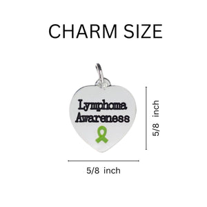 25 Lymphoma Awareness Heart Charms - Fundraising For A Cause