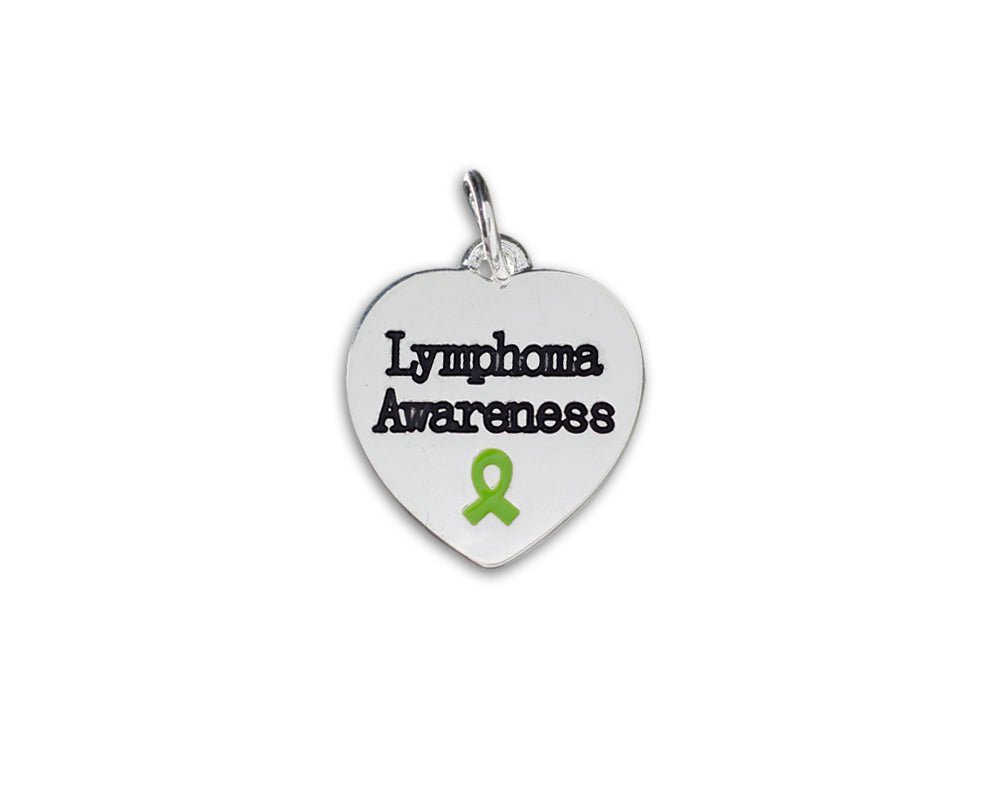 25 Lymphoma Awareness Heart Charms - Fundraising For A Cause