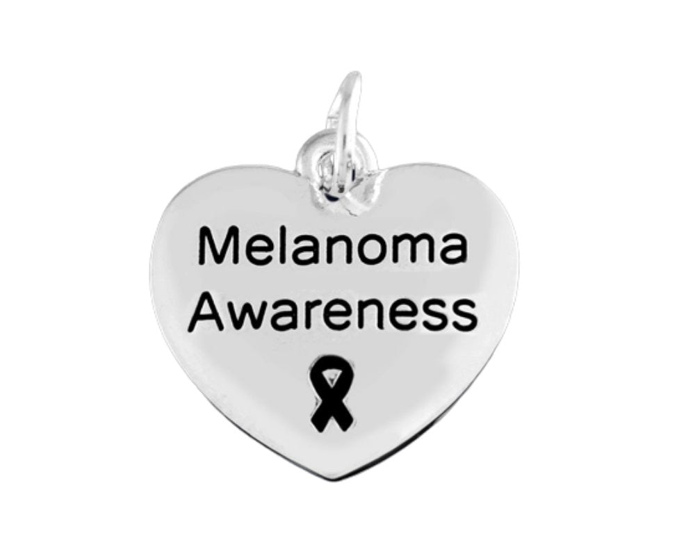 25 Melanoma Awareness Heart Charm - Fundraising For A Cause