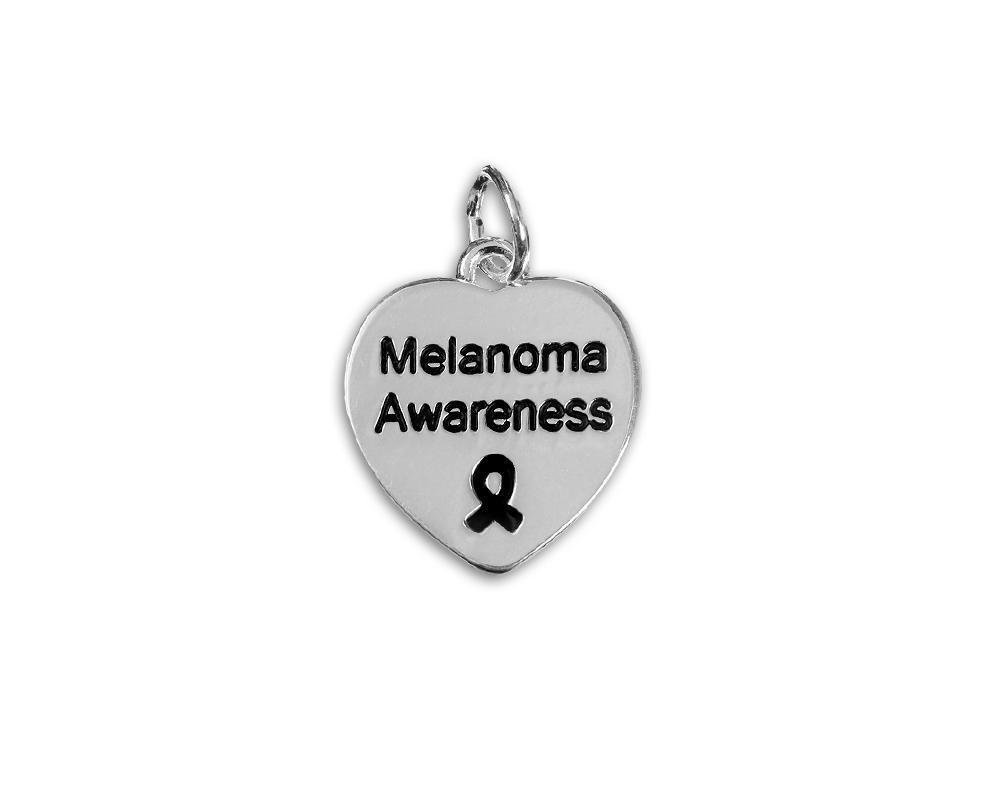 25 Melanoma Awareness Heart Charms - Fundraising For A Cause