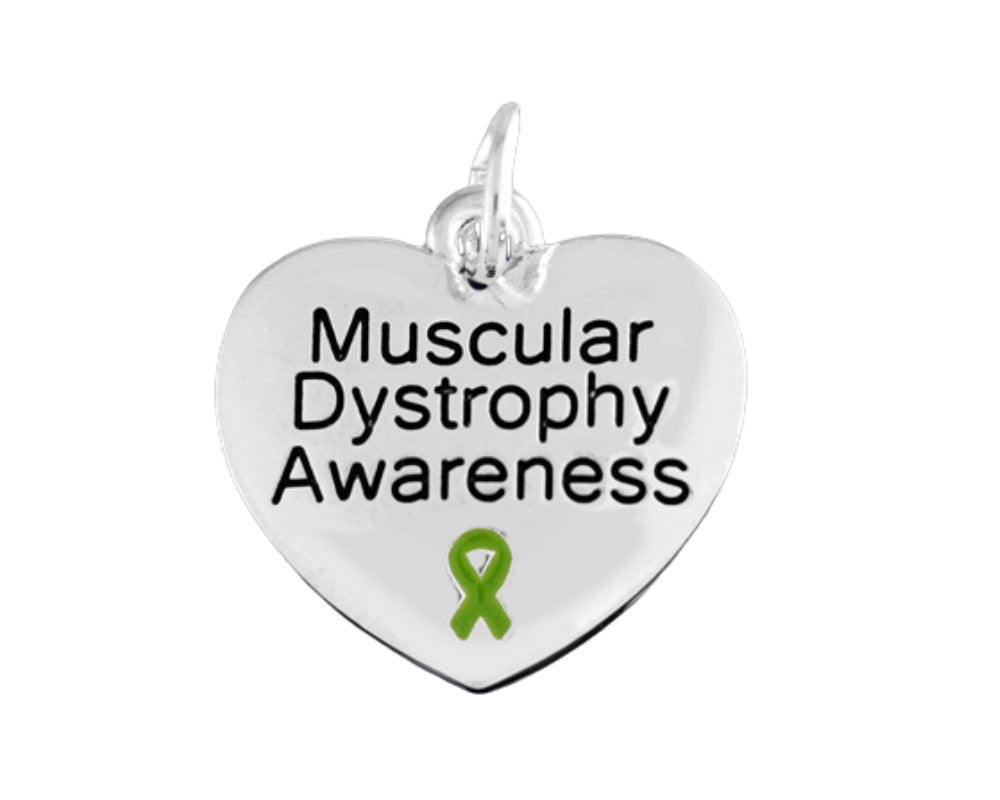 25 Muscular Dystrophy Awareness Heart Charms - Fundraising For A Cause