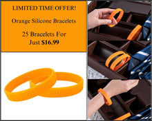 Load image into Gallery viewer, 25 Orange Silicone Bracelets - $16.99 - Fundraising For A Cause