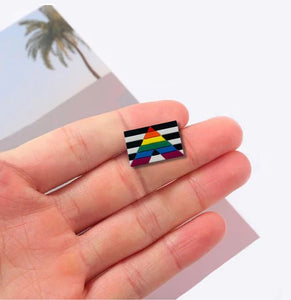 25 Pack Ally Rectangle Flag Silicone Pins (25 Pins) - Fundraising For A Cause