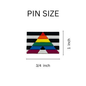 25 Pack Ally Rectangle Flag Silicone Pins (25 Pins) - Fundraising For A Cause