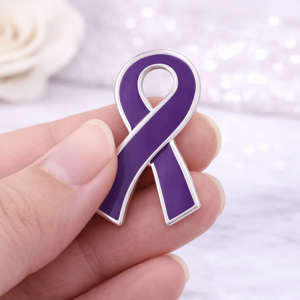 25 Pack Alzheimer's Ribbon Pins (25 Pins) - Fundraising For A Cause