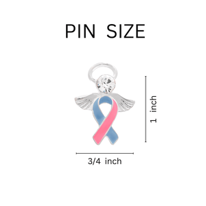 25 Pack Angel Pink & Blue Ribbon Pins (25 Pins) - Fundraising For A Cause