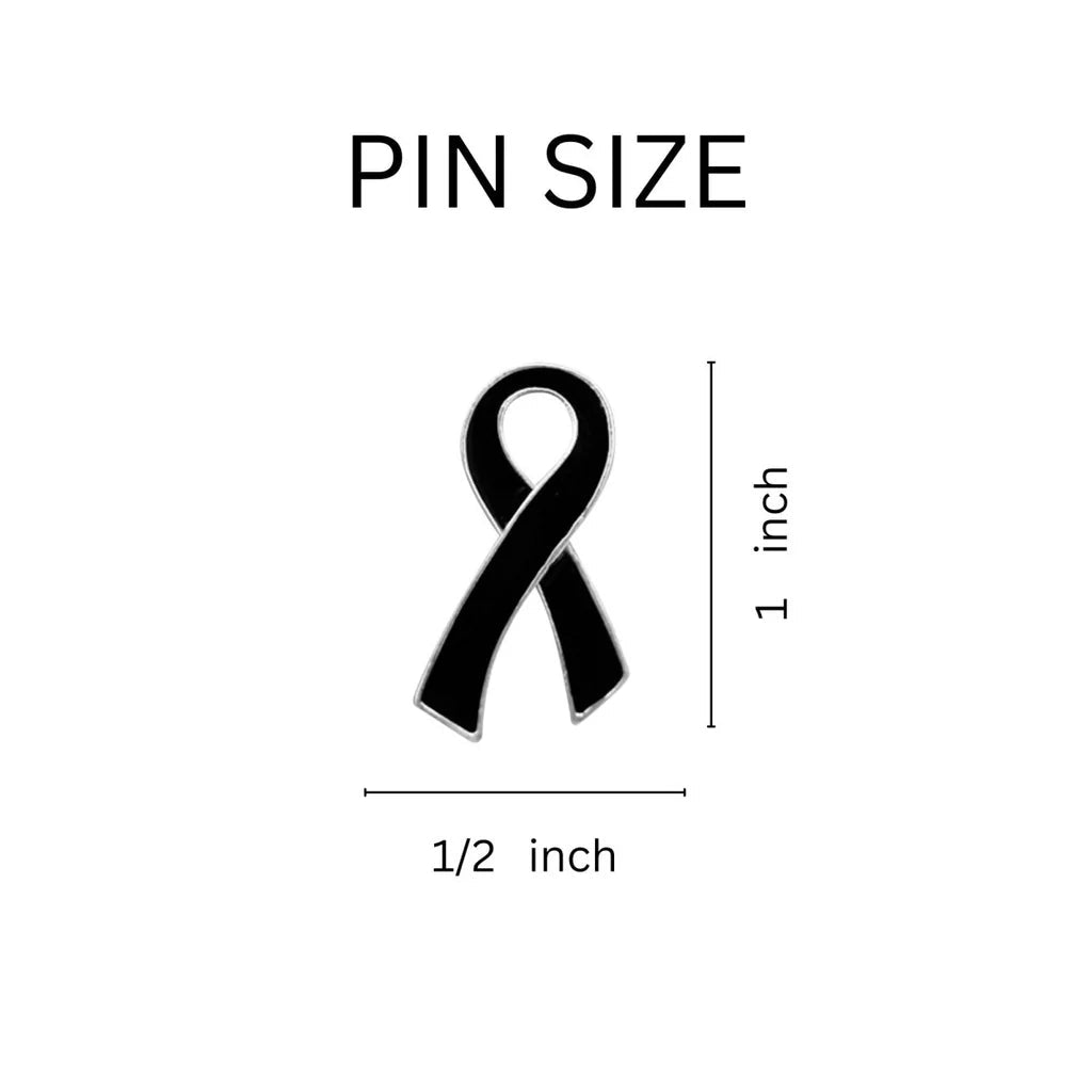 25 Pack Black Ribbon Awareness Pins (25 Pins) - Fundraising For A Cause