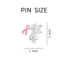 Load image into Gallery viewer, 25 Pack Breast Cancer Angel Pink Ribbon Pins - Fundraising For A Cause