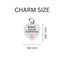 Load image into Gallery viewer, 25 Pack Breast Cancer Awareness Heart Charms - Fundraising For A Cause