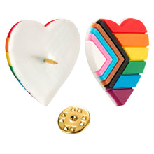 Load image into Gallery viewer, 25 Pack Daniel Quasar Progress Pride Heart Silicone Pins (25 Pins) - Fundraising For A Cause