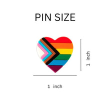 Load image into Gallery viewer, 25 Pack Daniel Quasar Progress Pride Heart Silicone Pins (25 Pins) - Fundraising For A Cause