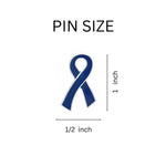 25 Pack Dark Blue Ribbon Awareness Pins (25 Pins) - Fundraising For A Cause