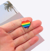 Load image into Gallery viewer, 25 Pack Gay Pride Rainbow Heart Silicone Pins (25 Pins) - Fundraising For A Cause