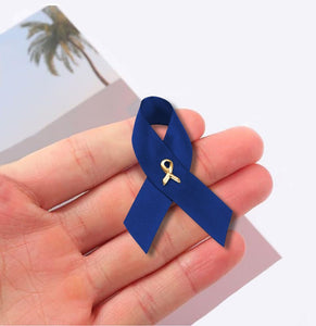 25 Pack Human Trafficking Dark Blue Satin Ribbon Awareness Pins (25 Pins) - Fundraising For A Cause