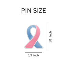 Load image into Gallery viewer, 25 Pack Lapel Pink &amp; Blue Ribbon Pins (25 Pins) - Fundraising For A Cause