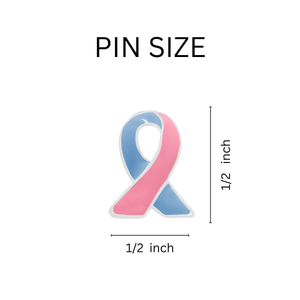 25 Pack Lapel Pink & Blue Ribbon Pins (25 Pins) - Fundraising For A Cause