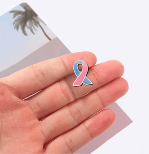 25 Pack Lapel Pink & Blue Ribbon Pins (25 Pins) - Fundraising For A Cause