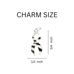 25 Pack Large Zebra Print Ribbon Charms (25 Charms) - Fundraising For A Cause