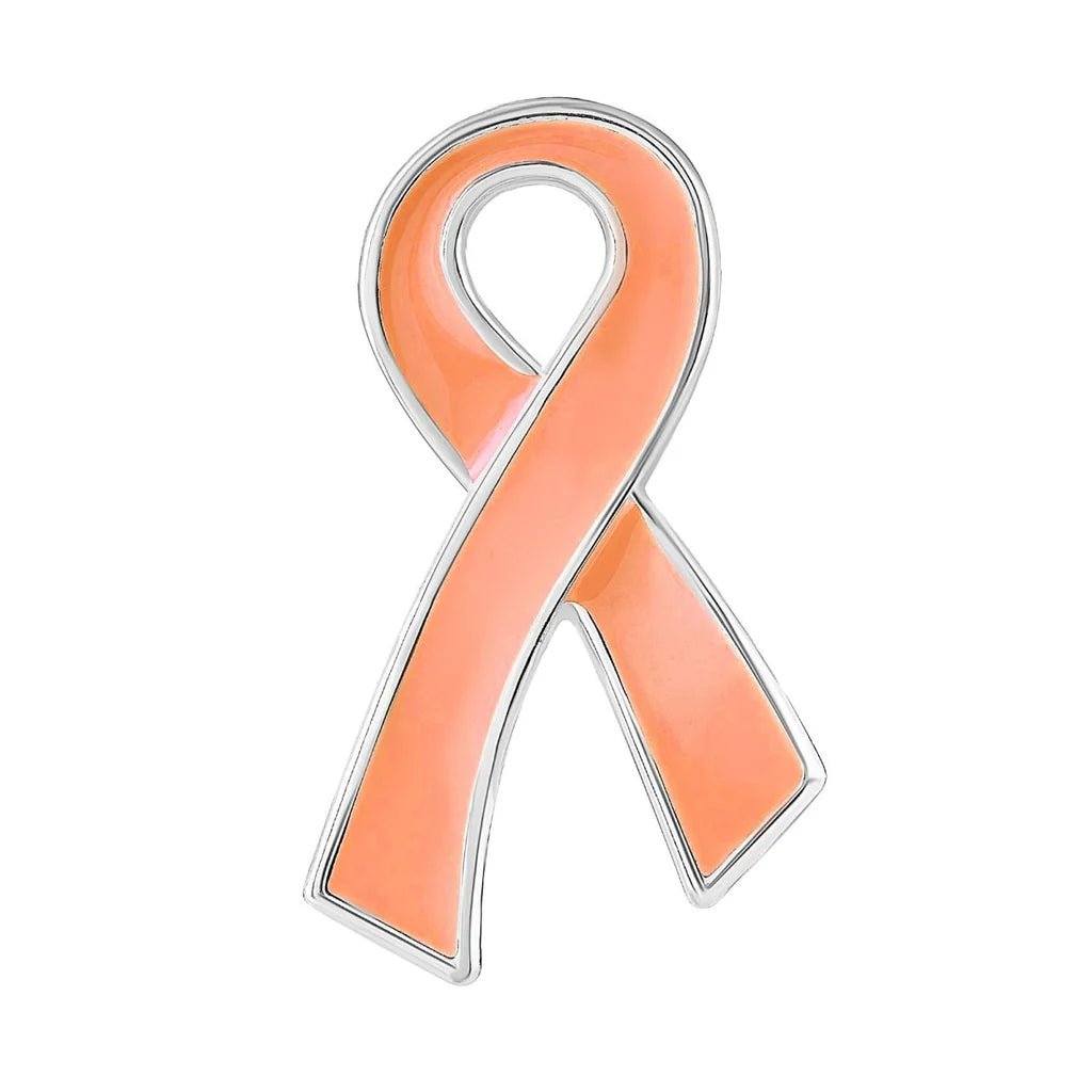 25 Pack Peach Ribbon Awareness Pins (25 Pins) - Fundraising For A Cause