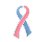 25 Pack Pink & Blue Ribbon Awareness Pins (25 Pins) - Fundraising For A Cause