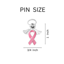 Load image into Gallery viewer, 25 Pack Pink Breast Cancer Ribbon Angel Pins - Fundraising For A Cause