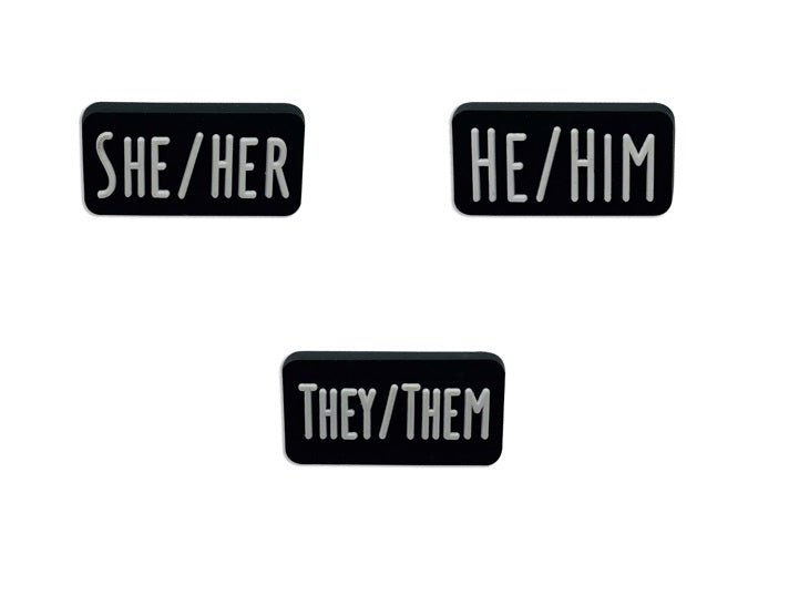 25 Pack Pronoun Pins - He/Him, She/Her, They/Them - Fundraising For A Cause