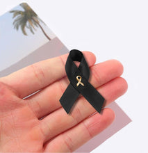 Load image into Gallery viewer, 25 Pack Satin Black Ribbon Awareness Pins (25 Pins) - Fundraising For A Cause