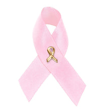 Load image into Gallery viewer, 25 Pack Satin Breast Cancer Awareness Pink Ribbon Pins (25 Pins) - Fundraising For A Cause