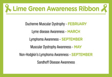 Load image into Gallery viewer, 25 Pack Satin Lime Green Awareness Ribbon Pins (25 Pins) - Fundraising For A Cause