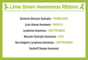 25 Pack Satin Lime Green Awareness Ribbon Pins (25 Pins) - Fundraising For A Cause