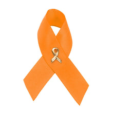 Load image into Gallery viewer, 25 Pack Satin Orange Ribbon Awareness Pins (25 Pins) - Fundraising For A Cause