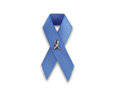 Load image into Gallery viewer, 25 Pack Satin Periwinkle Ribbon Awareness Pins (25 Pins) - Fundraising For A Cause