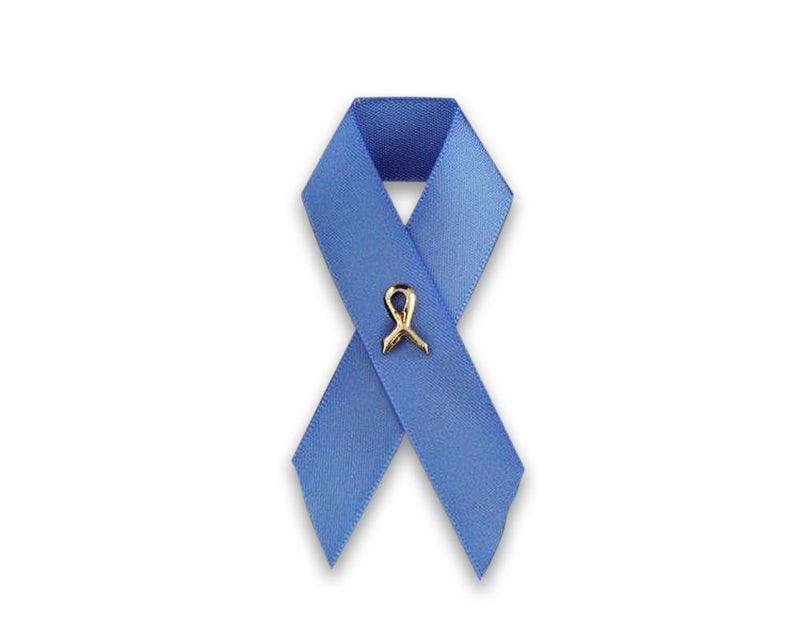 25 Pack Satin Periwinkle Ribbon Awareness Pins (25 Pins) - Fundraising For A Cause