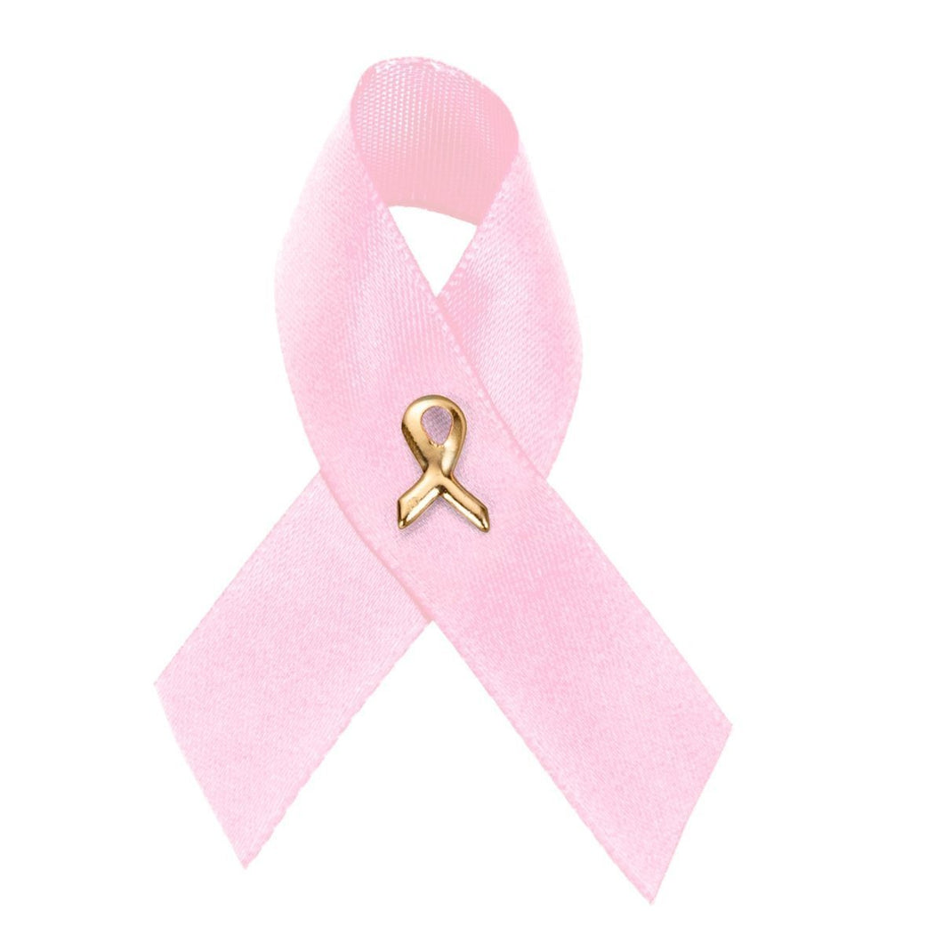 25 Pack Satin Pink Breast Cancer Awareness Pins - Fundraising For A Cause