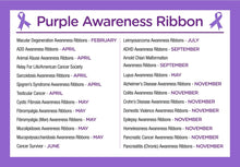 Load image into Gallery viewer, 25 Pack Satin Purple Ribbon Awareness Pins (25 Pins) - Fundraising For A Cause