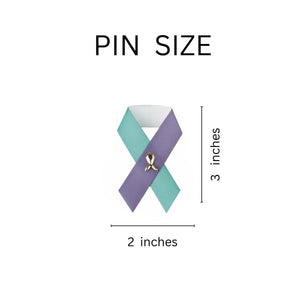 25 Pack Satin Sexual Assault Awareness Ribbon Pins (25 Pins) - Fundraising For A Cause