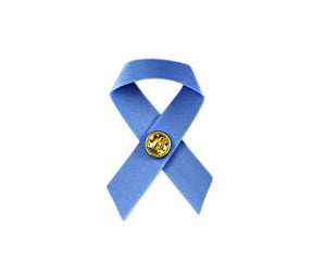 25 Pack Satin Stomach Cancer Awareness Periwinkle Ribbon Pins (25 Pins) - Fundraising For A Cause