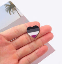 Load image into Gallery viewer, 25 Pack Silicone Asexual LGBTQ Pride Heart Pins (25 Pins) - Fundraising For A Cause